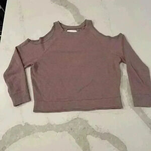 Victoria Sport Victoria's Secret Mauve Cold Shoulder Terry Sweatshirt Women’s XS